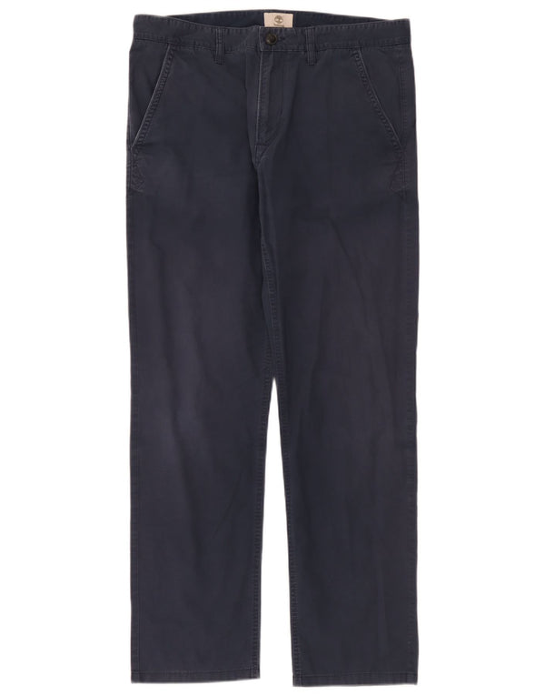 Timberland Mens Straight Chino Trousers W34 L31 Navy Blue