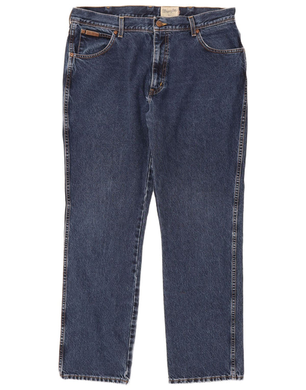 WRANGLER Mens Texas Straight Jeans W38 L32 Blue Cotton