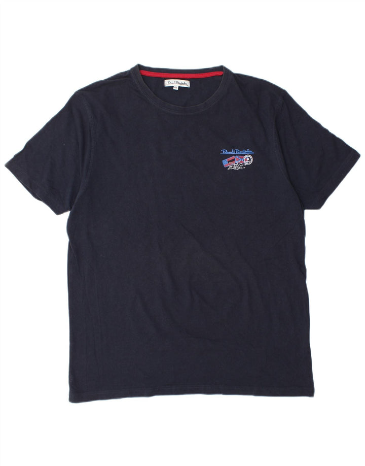 RENATO BALESTRA Womens T-Shirt Top 2XL Navy Blue Cotton