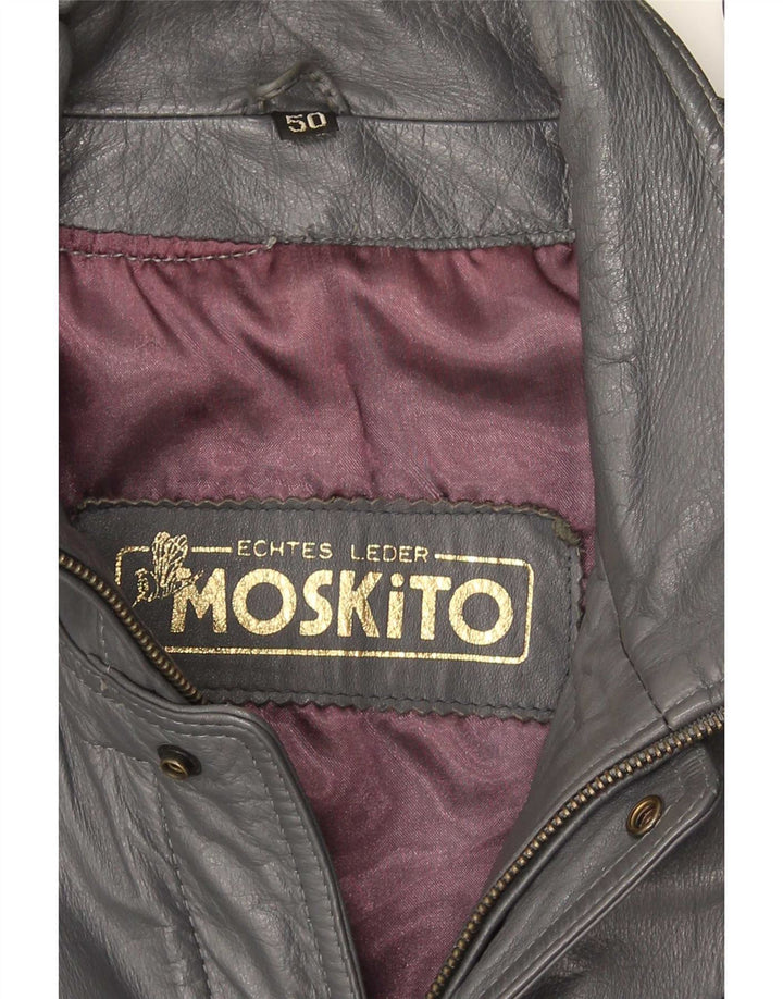 Vintage Mens Leather Jacket IT 50 Large Black