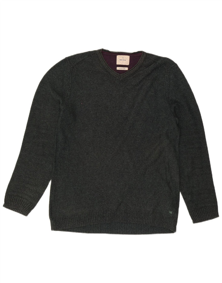 WHITE STUFF Mens V-Neck Jumper Sweater Small Green Cotton