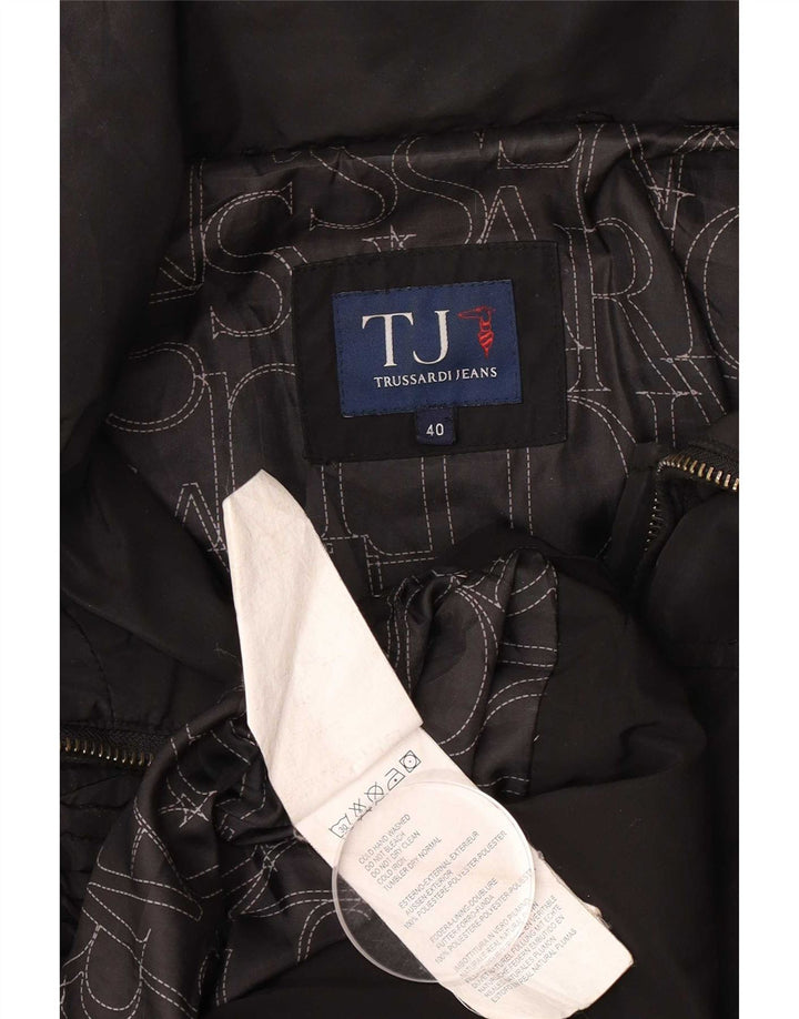 Trussardi Jeans Womens Padded Coat IT 40 Small Black Polyester