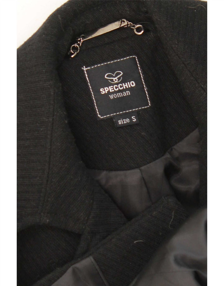 Specchio Womens Overcoat UK 10 Small Black