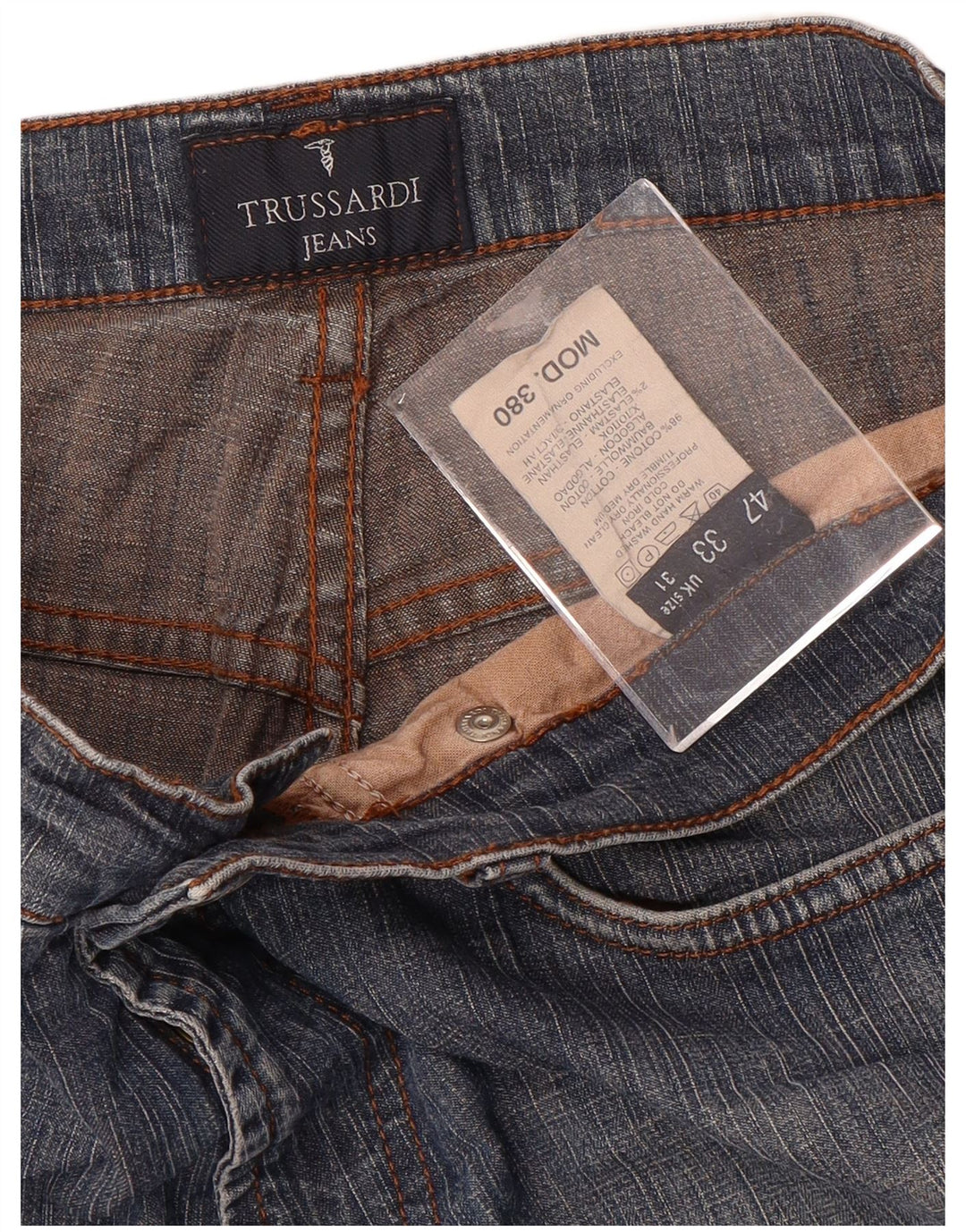 TRUSSARDI Womens 380 Straight Jeans IT 47 Large W31 L32 Blue
