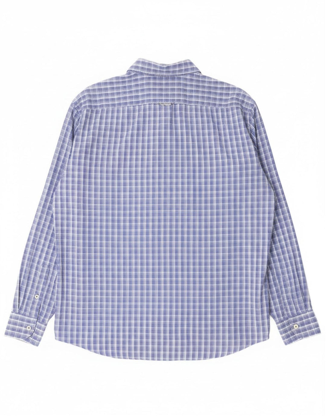 Navigare Mens Shirt Large Blue Check Cotton