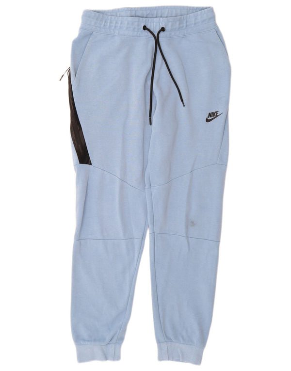 NIKE Womens Tracksuit Trousers Joggers UK 14 Large  Blue Cotton