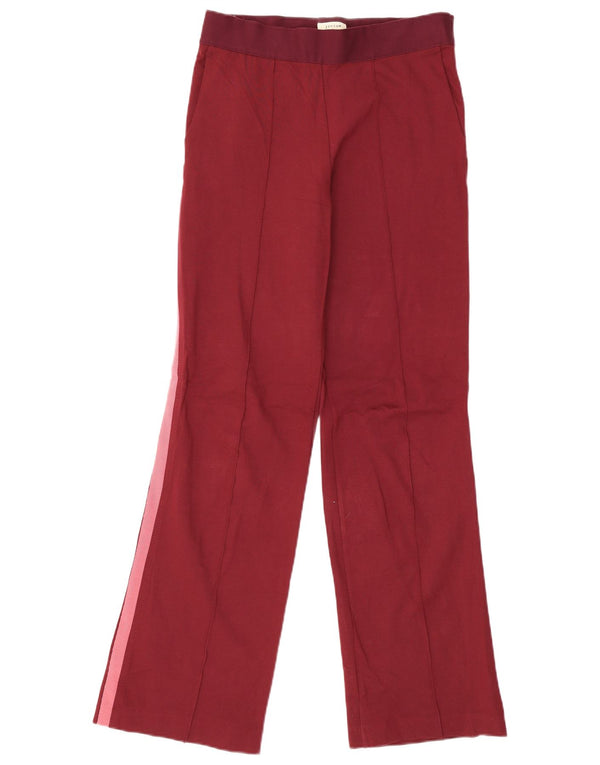 Jigsaw Womens Tracksuit Trousers UK 10 Small Burgundy Colourblock Viscose