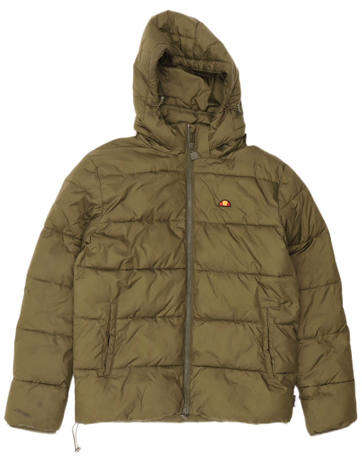 Ellesse Mens Hooded Padded Jacket UK 38 Medium Green Polyester