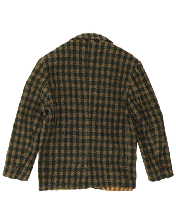 DUK Mens 2 Button Blazer Jacket UK 38 Medium Green Check