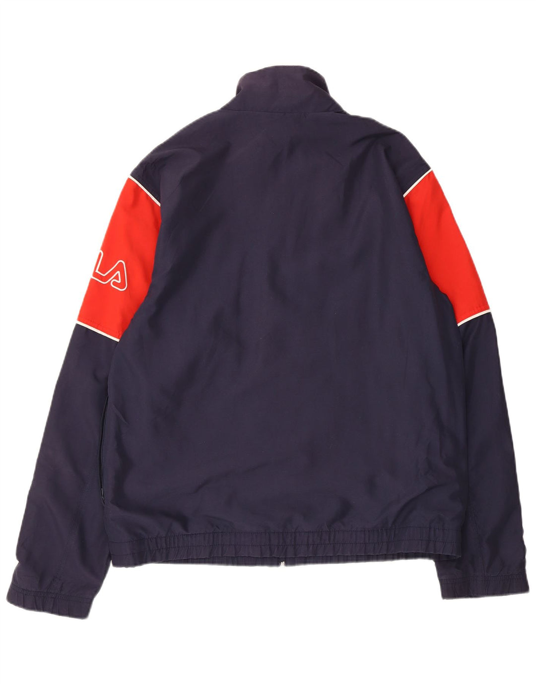FILA Mens Graphic Tracksuit Top Jacket Large Navy Blue Colourblock