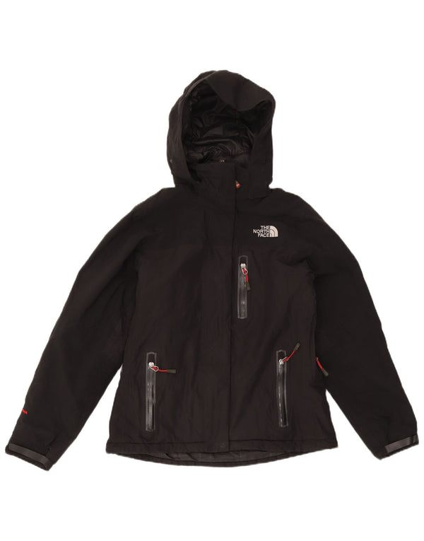 The North Face Womens Hooded Rain Jacket UK 10 Small Black Nylon