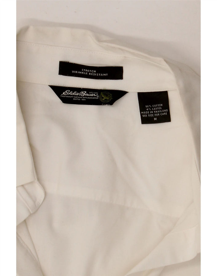 Eddie Bauer Womens 3/4 Sleeve Pullover Shirt UK 14 Medium White Cotton