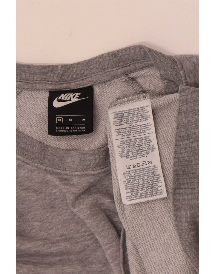 Nike Womens Sweatshirt Jumper UK 14 Medium Grey Cotton