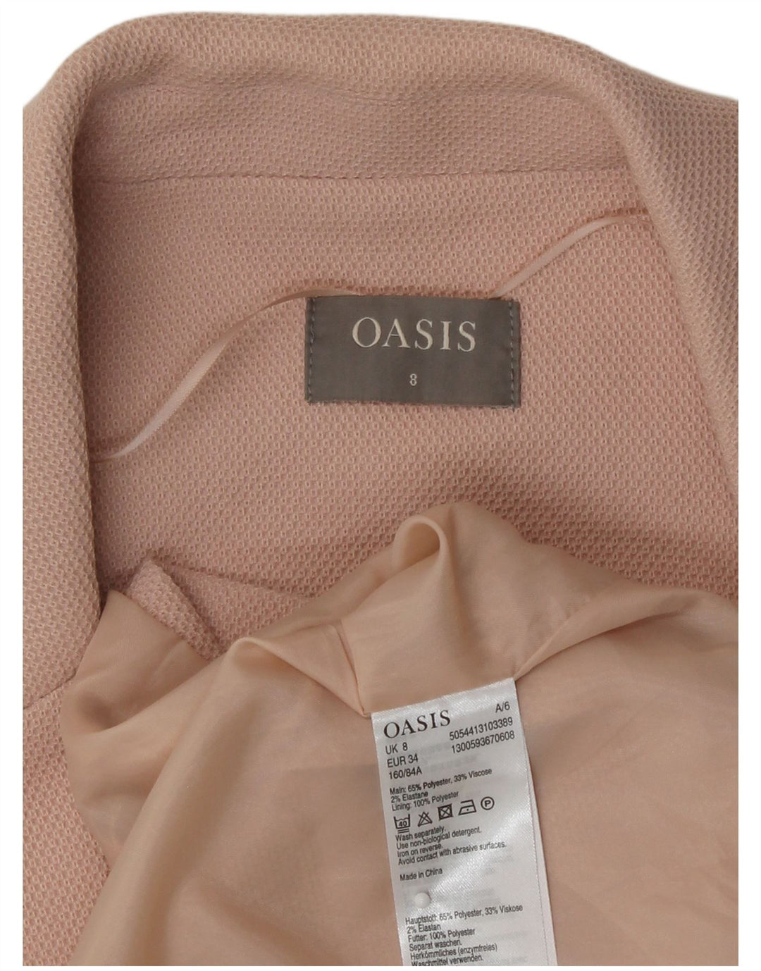 Oasis Womens Longline Waistcoat UK 8 Small  Pink Polyester