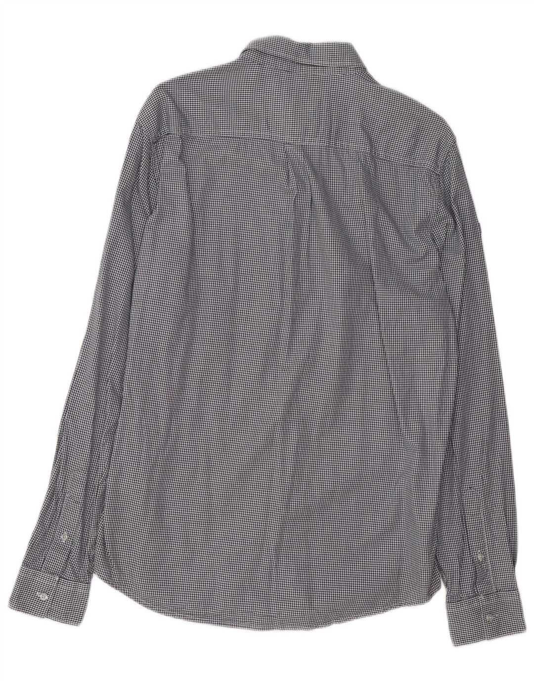 SUPERDRY Mens Regular Fit Shirt Large Navy Blue Houndstooth Cotton