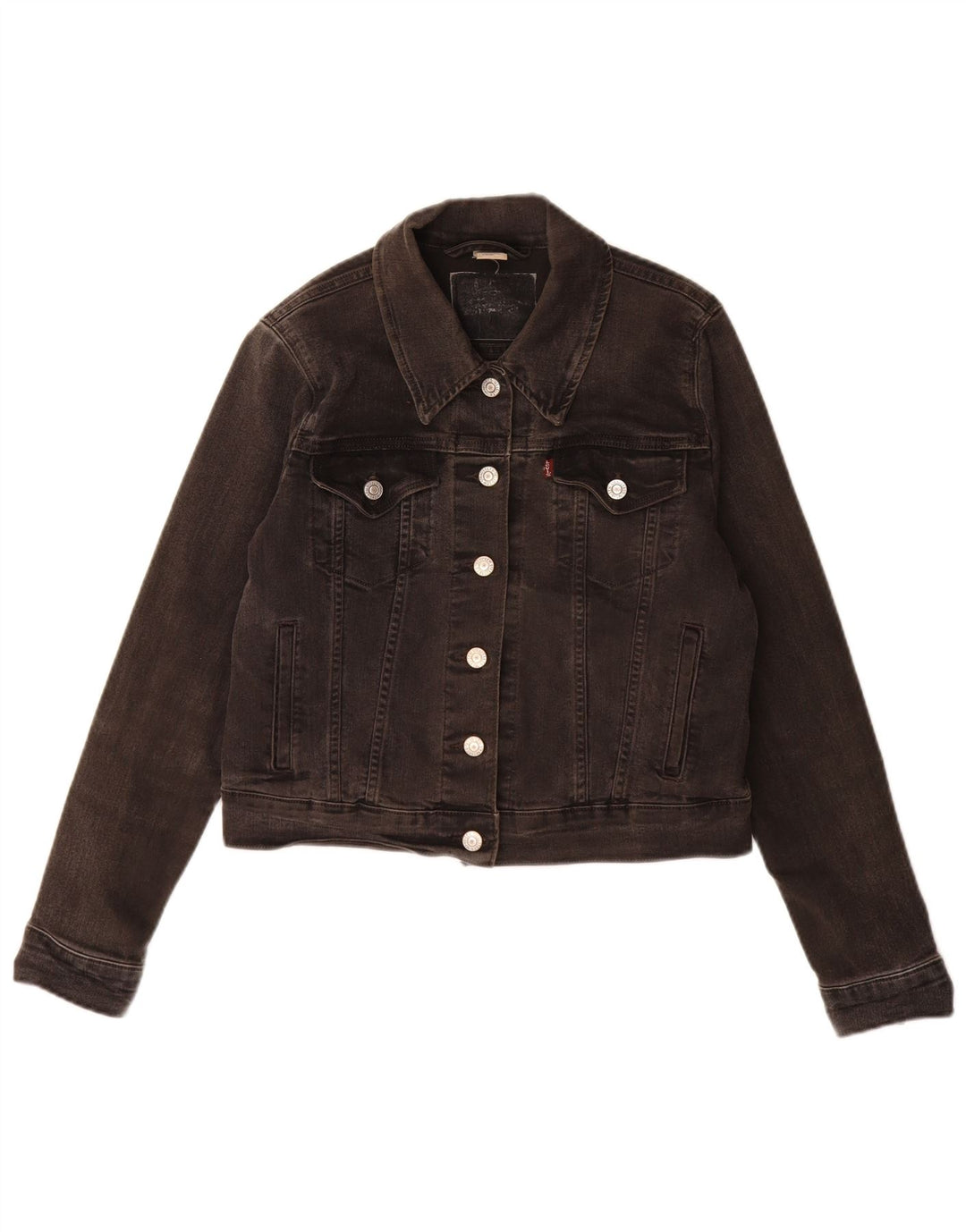 Levi's Womens Denim Jacket UK 12 Medium Grey Cotton