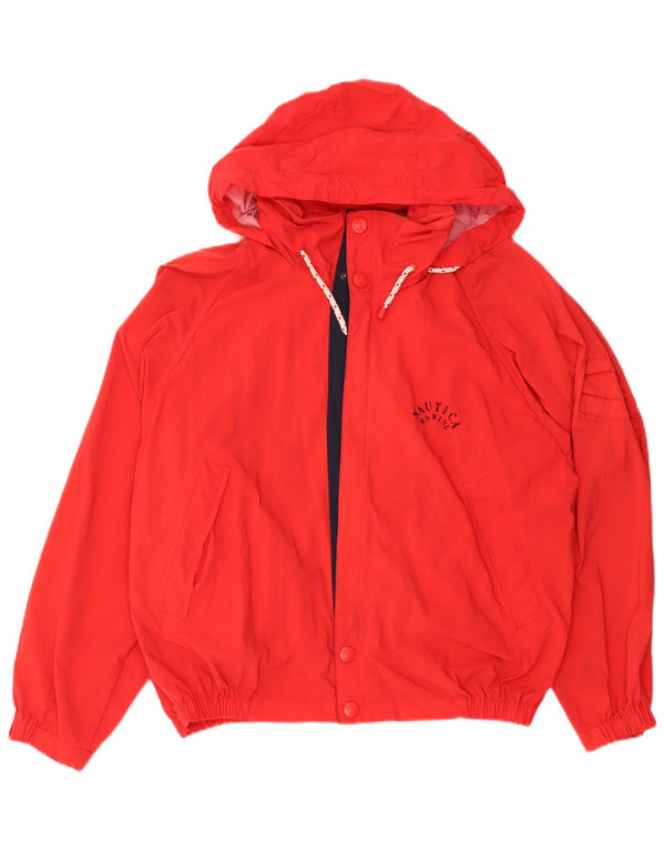 NAUTICA Mens Hooded Rain Jacket UK 38 Medium Red Nylon