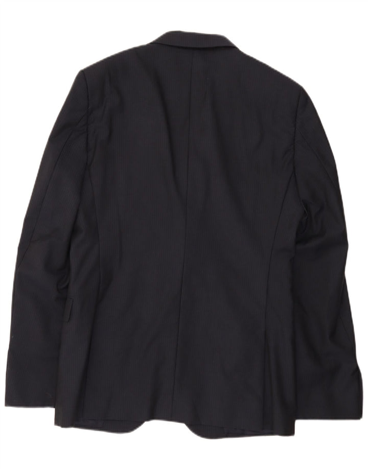 Calvin Klein Mens 2 Button Blazer Jacket IT 48 Medium Navy Blue Pinstripe