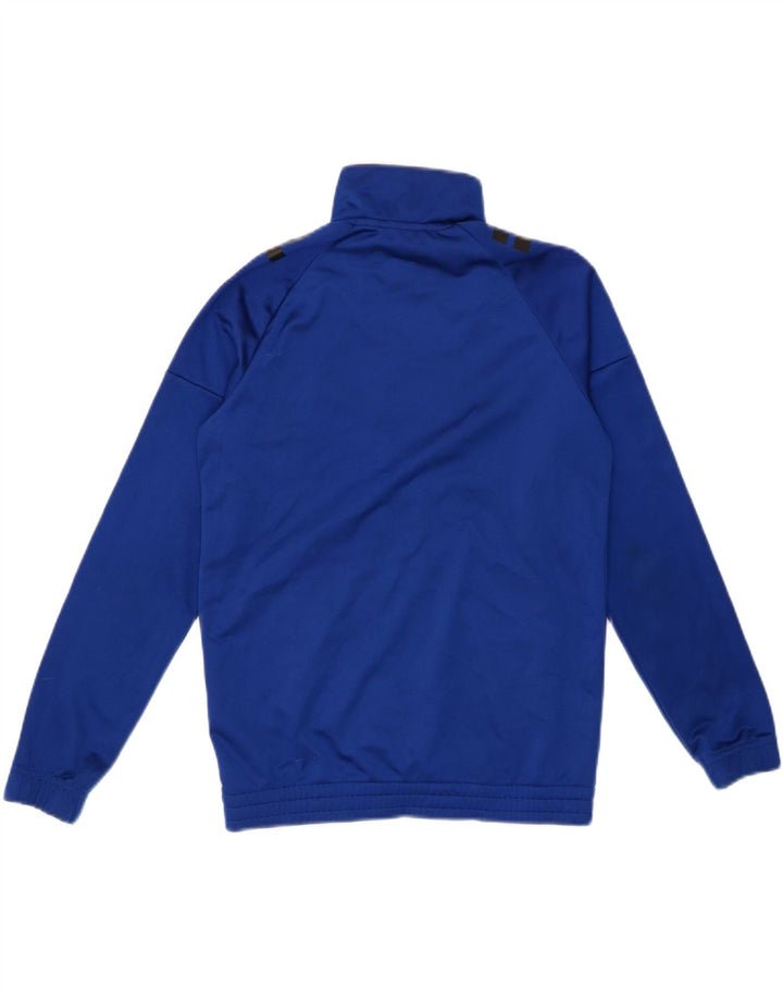 ADIDAS Boys Graphic Tracksuit Top Jacket 11-12 Years Blue Polyester