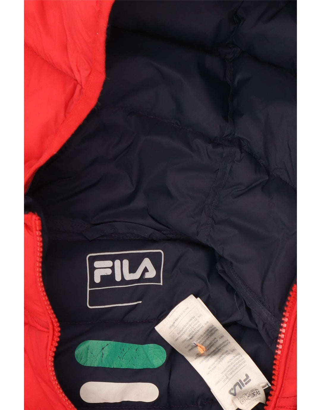 FILA Mens Hooded Padded Jacket UK 38 Medium Red Polyester