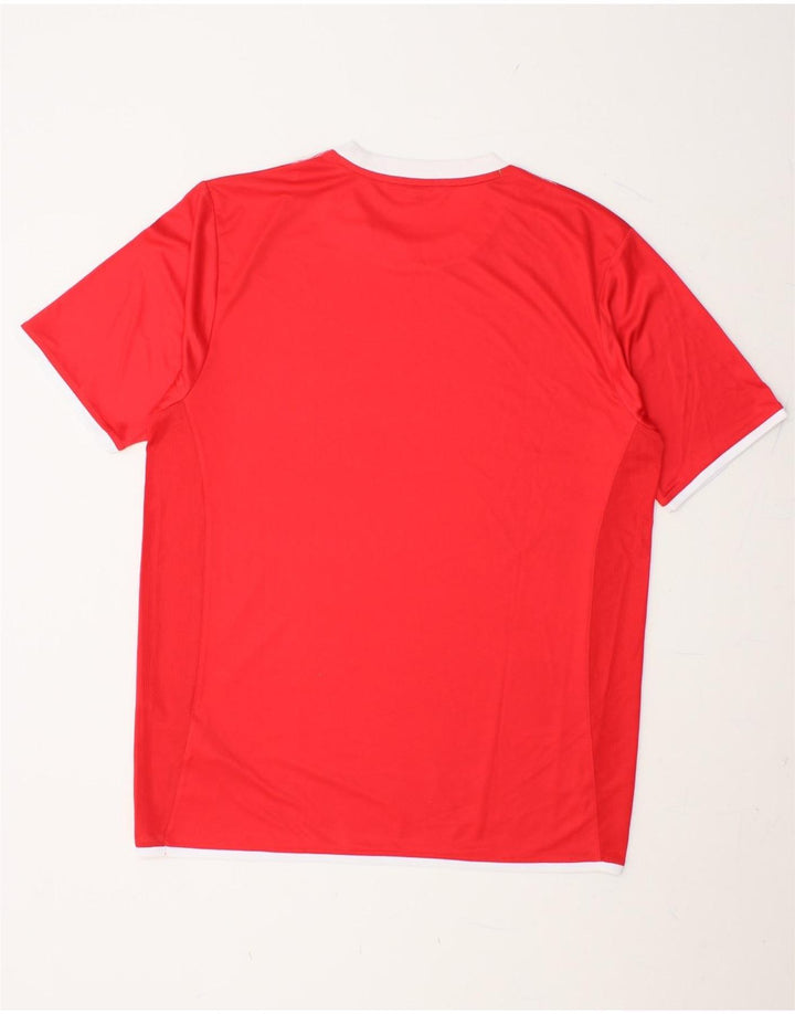 ERIMA Mens T-Shirt Top Large Red Striped Polyester Vintage Erima and Second-Hand Erima from Messina Hembry 