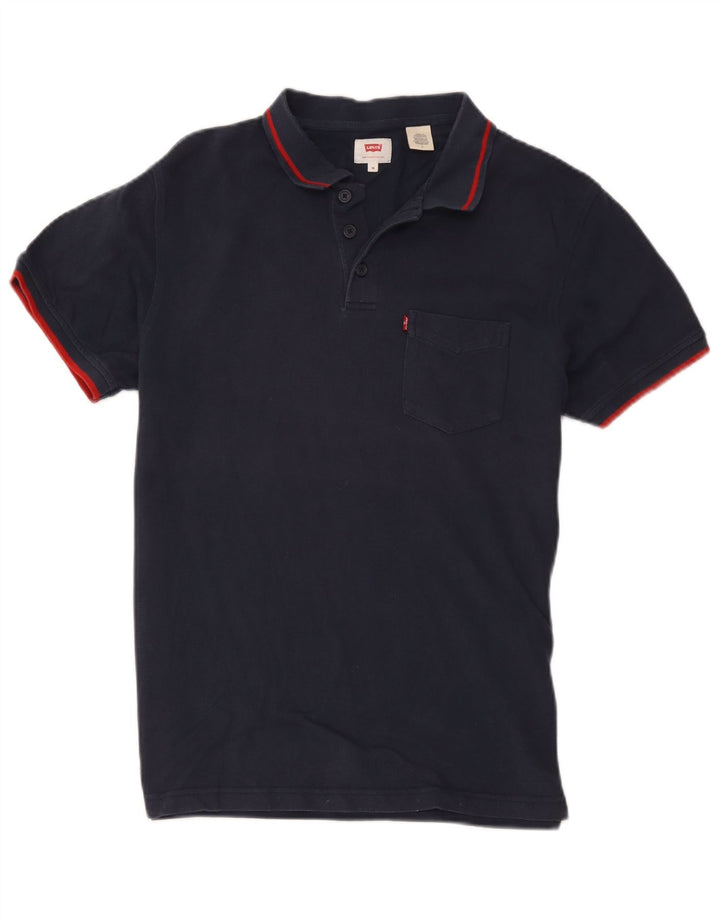 Levi's Mens Polo Shirt Medium Navy Blue Cotton