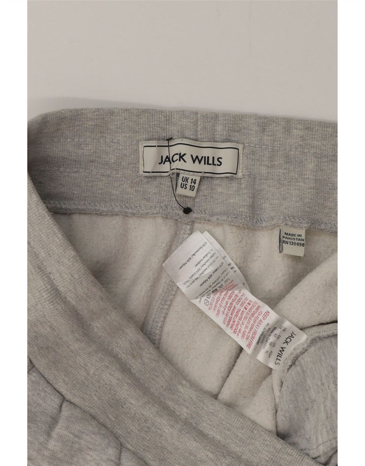 JACK WILLS Womens Tracksuit Trousers Joggers UK 14 Medium Grey Cotton