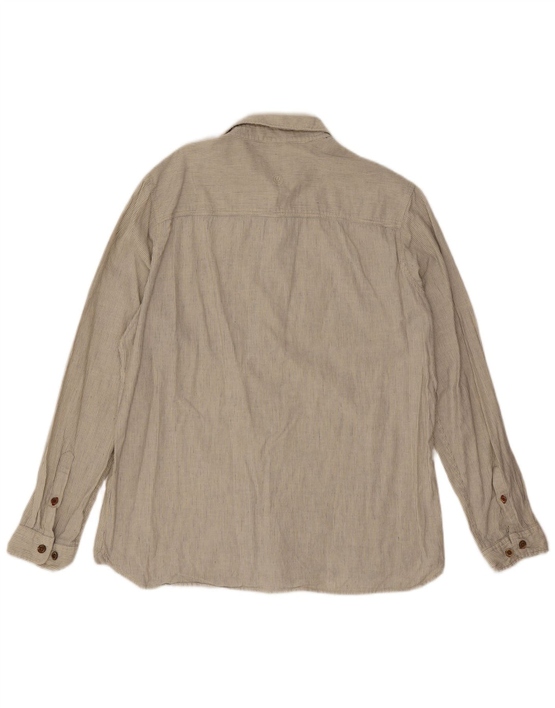 Fat Face Mens Shirt Large Beige Pinstripe Linen