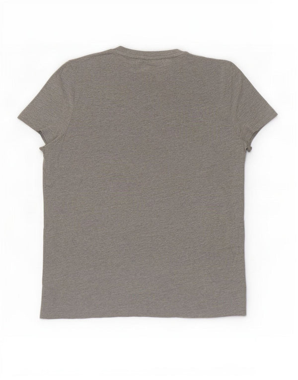 Jack & Jones Mens Graphic T-Shirt Top Large Grey Flecked Cotton
