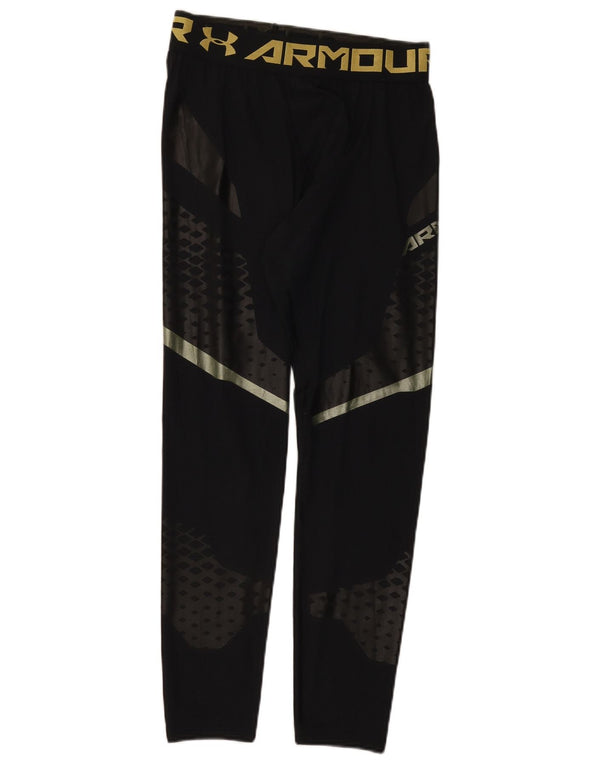 Under Armour Mens Graphic Leggings Small Black Colourblock