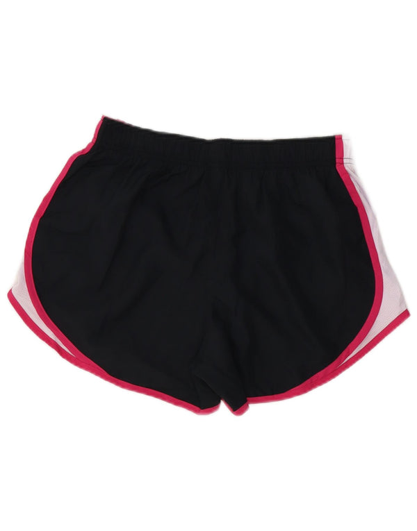 NIKE Womens Dri Fit Sport Shorts UK 8 Small  Black Colourblock Polyester