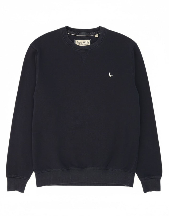 JACK WILLS Mens Sweatshirt Jumper Large Navy Blue Cotton
