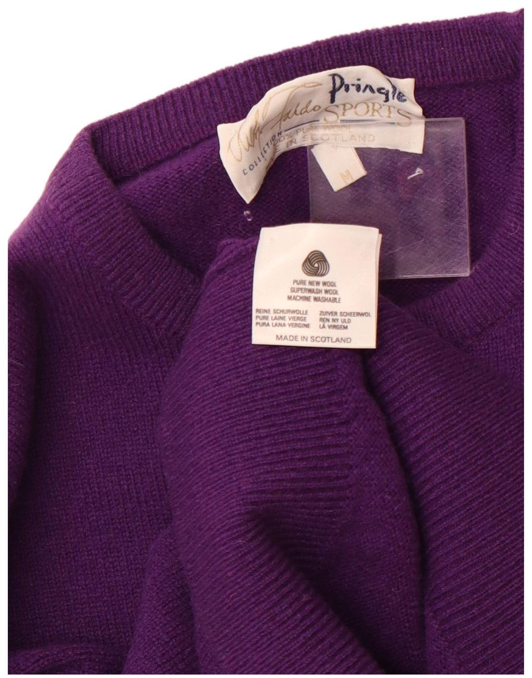 PRINGLE Mens Crew Neck Jumper Sweater Medium Purple New Wool