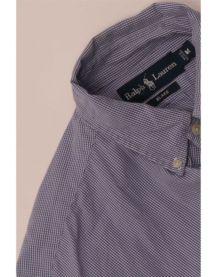 Ralph Lauren Mens Blake Shirt Medium Navy Blue Gingham Cotton