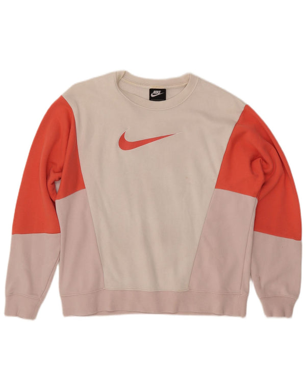 NIKE Womens Oversized Sweatshirt Jumper UK 10 Small Multicoloured