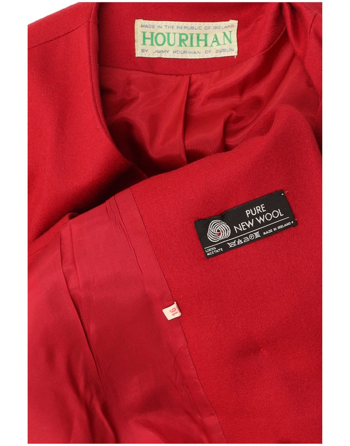 JIMMY HOURIHAN Womens Double Breasted Blazer Jacket UK 16 Large Burgundy