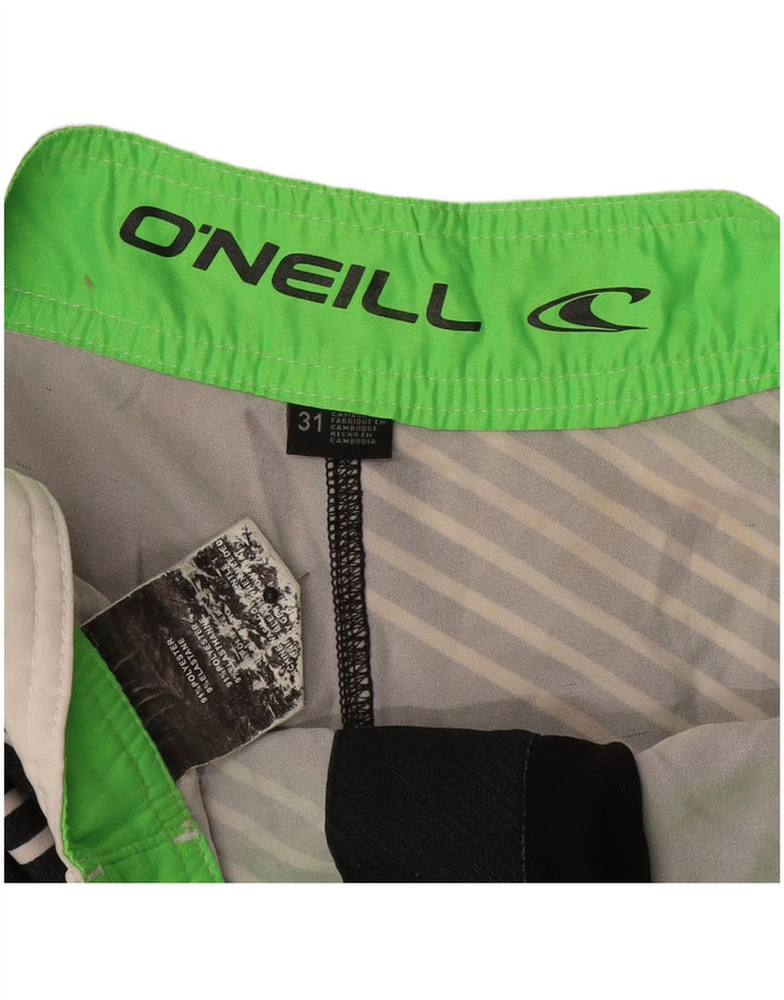 O'Neill Mens Graphic Swimming Shorts Medium  Black Striped Polyester