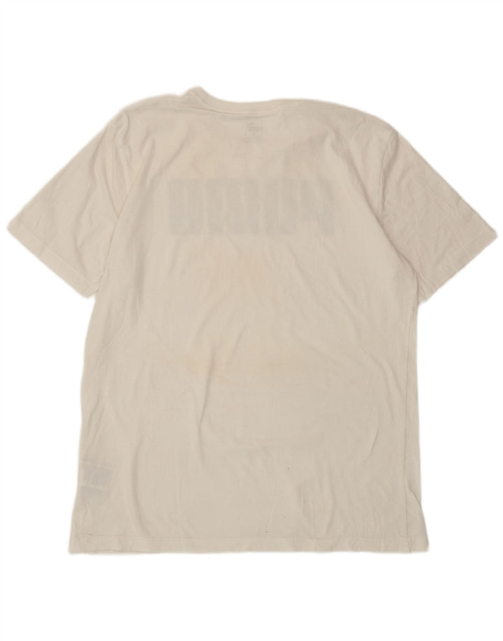 PUMA Mens Graphic T-Shirt Top Medium White Cotton