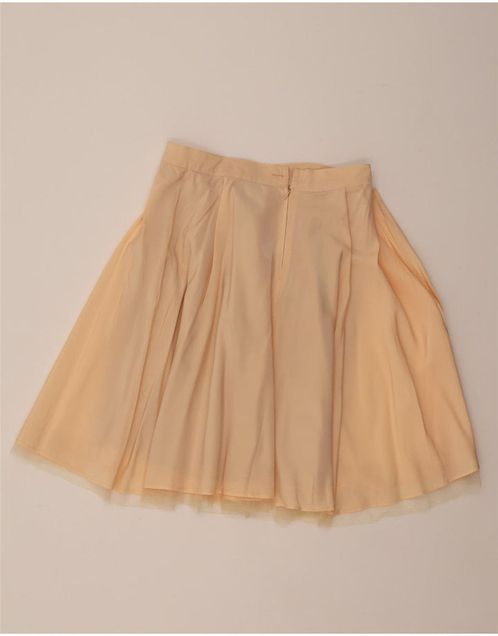 VINTAGE Womens A-Line Skirt W28 Medium Beige Acetate Vintage Vintage and Second-Hand Vintage from Messina Hembry 