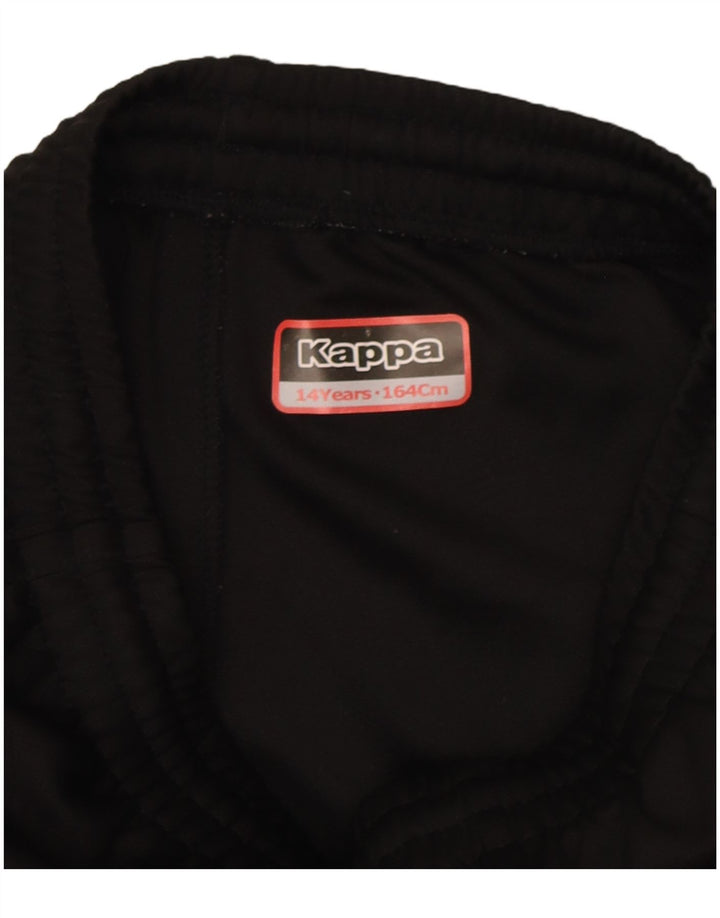 Kappa Boys Graphic Tracksuit Trousers 13-14 Years Black