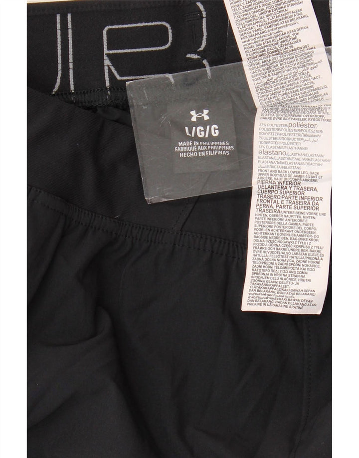 UNDER ARMOUR Mens Graphic Tracksuit Trousers Joggers Large Black Polyester