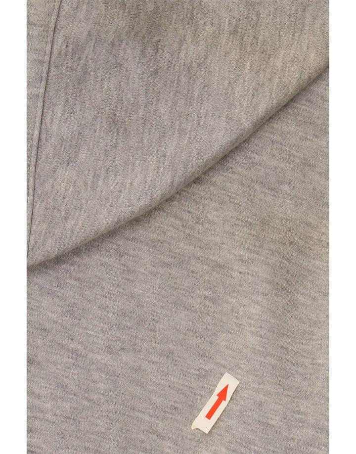 ADIDAS Womens Graphic Oversized Hoodie Jumper UK 8 Small Grey Cotton