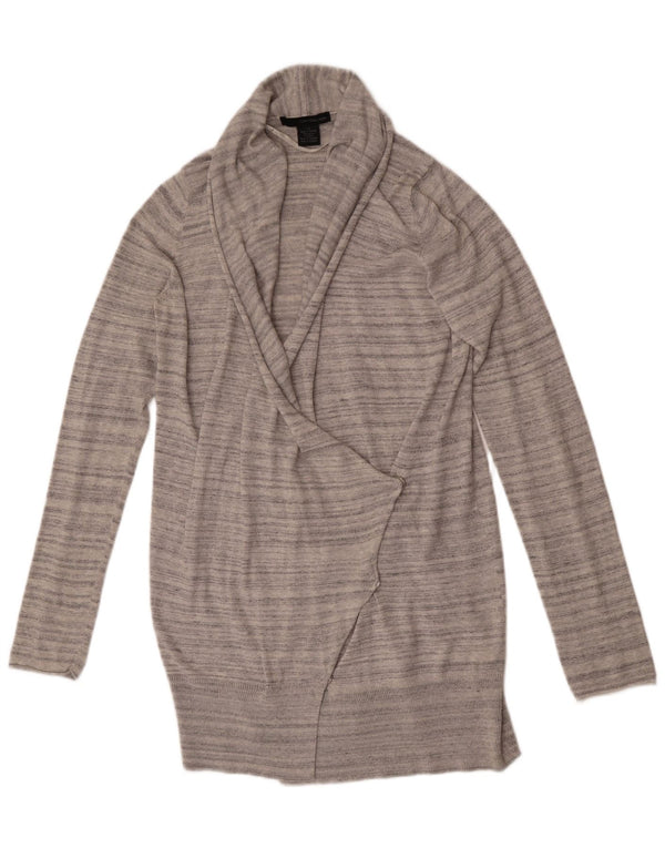 Calvin Klein Jeans Womens Cardigan Sweater UK 16 Large Grey Pinstripe