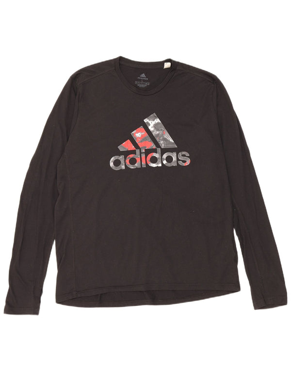 Adidas Mens Aeroready Graphic Top Long Sleeve Large Black Polyester