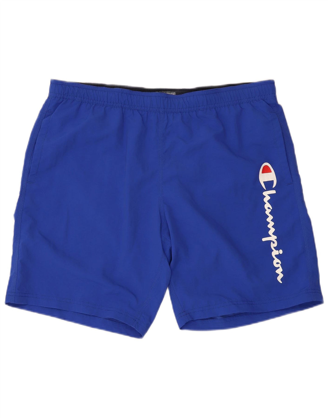 CHAMPION Mens Graphic Swimming Shorts 2XL  Blue Polyester