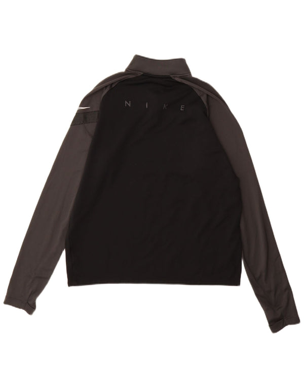 Nike Mens Dri Fit Pullover Tracksuit Top Medium Black Colourblock Polyester