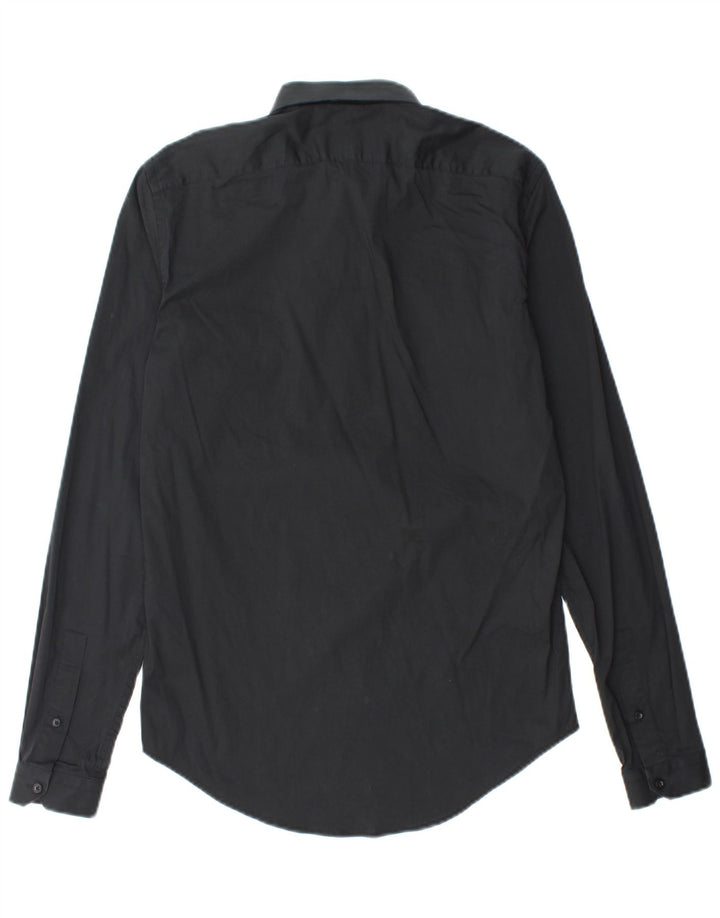 ZARA Mens Slim Fit Shirt Small Black Cotton