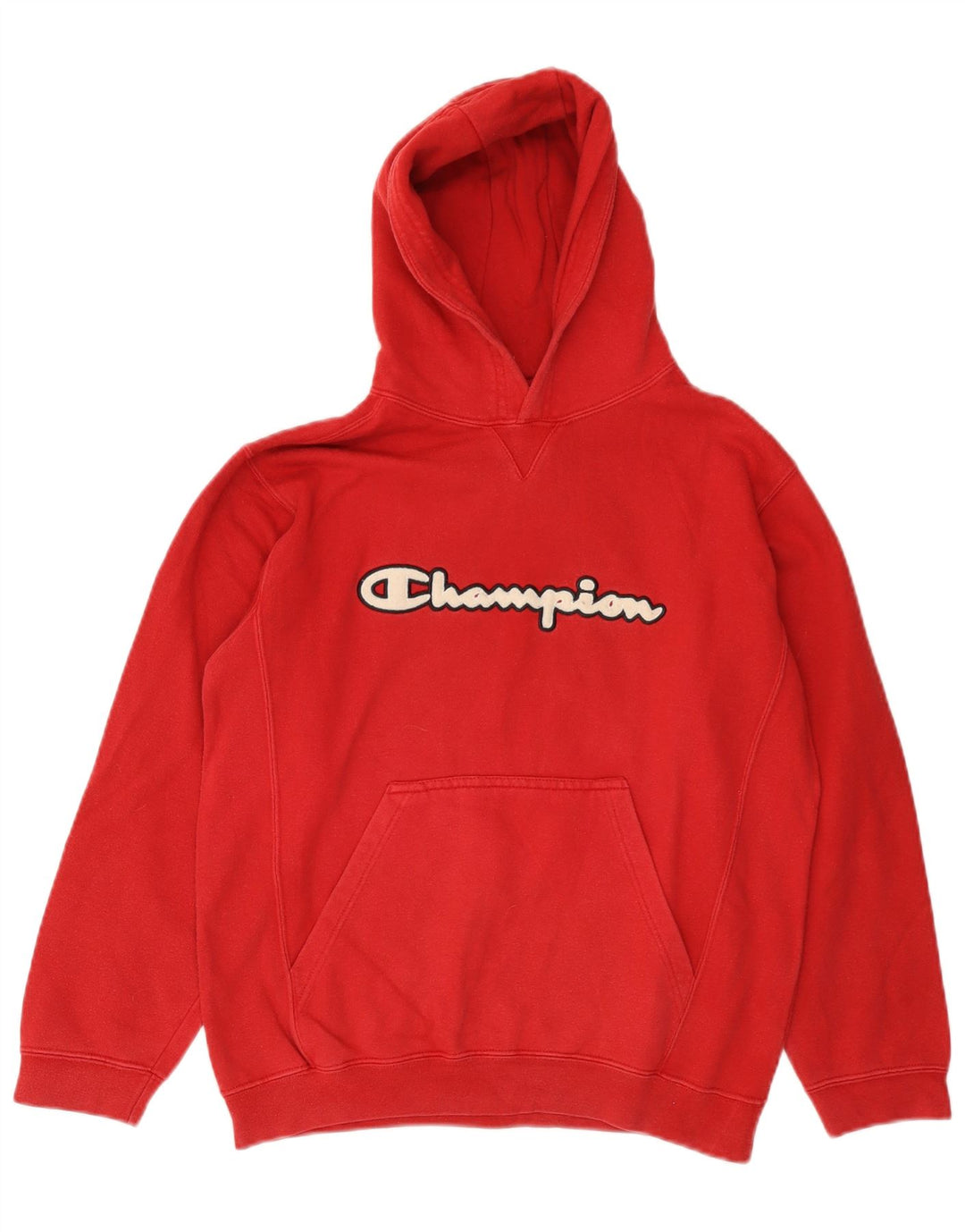 CHAMPION Boys Graphic Hoodie Jumper 11-12 Years Red Cotton
