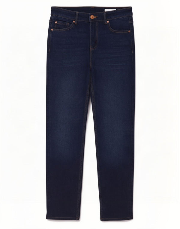 Marks & Spencer Womens Straight Jeans UK 12 Medium W30 L28 Navy Blue