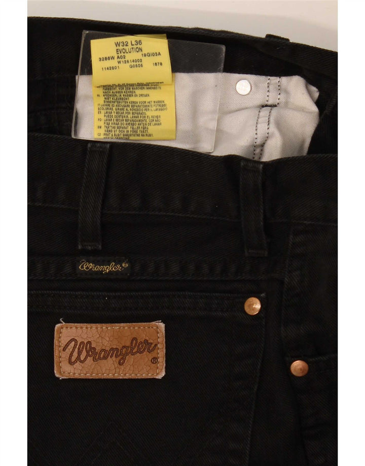 Wrangler Mens Evolution Straight Jeans W32 L36 Black Cotton